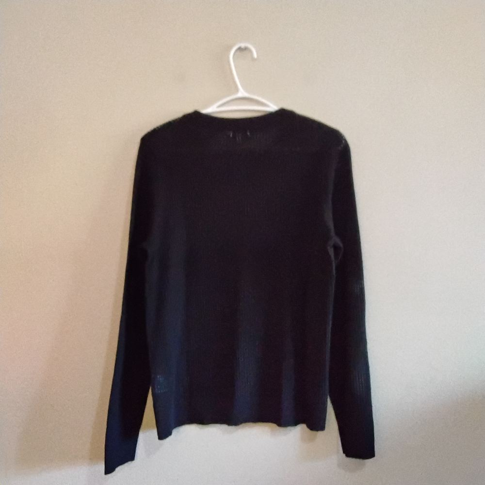 Reitmans Black Rib Open Knit Weave Crew Neck Sweater – Large (Tagged XXL) NWoT - Picture 10 of 16